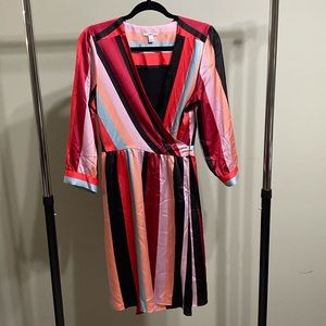 Bar III | Striped Wrap Dress